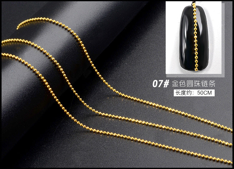 FDMD005 nail art chain, superfine zipper nail jewelry, nail art decoration chain, nail metal chain