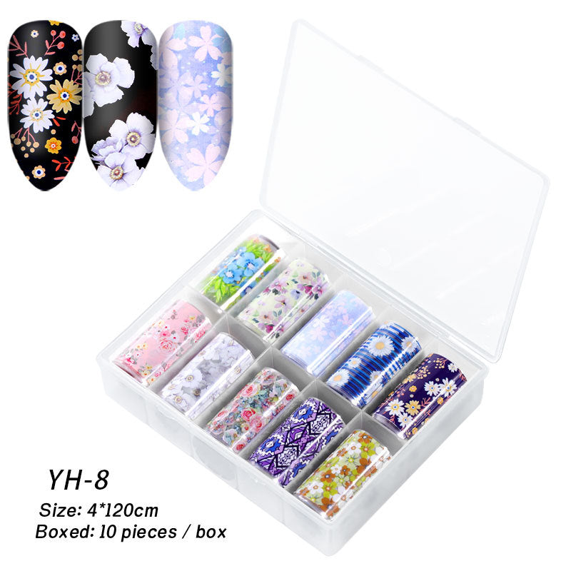 FSMA015 Hot selling nail art laser starry sky sticker, transfer nail decal magic starry sky paper