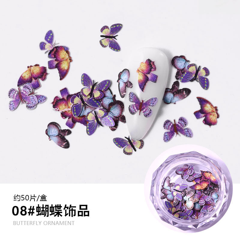 FDMC016 Hot selling nail wood pulp, pure handmade three-dimensional mini nail butterfly