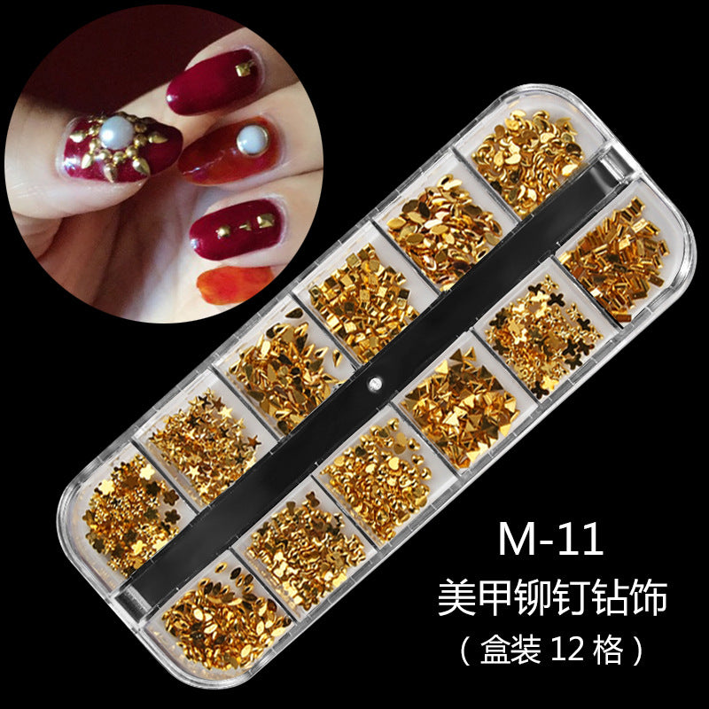 FDMC009 Hot Nail Sequins, Nail Gold and Silver Glitter, Heart Butterfly Patch Set