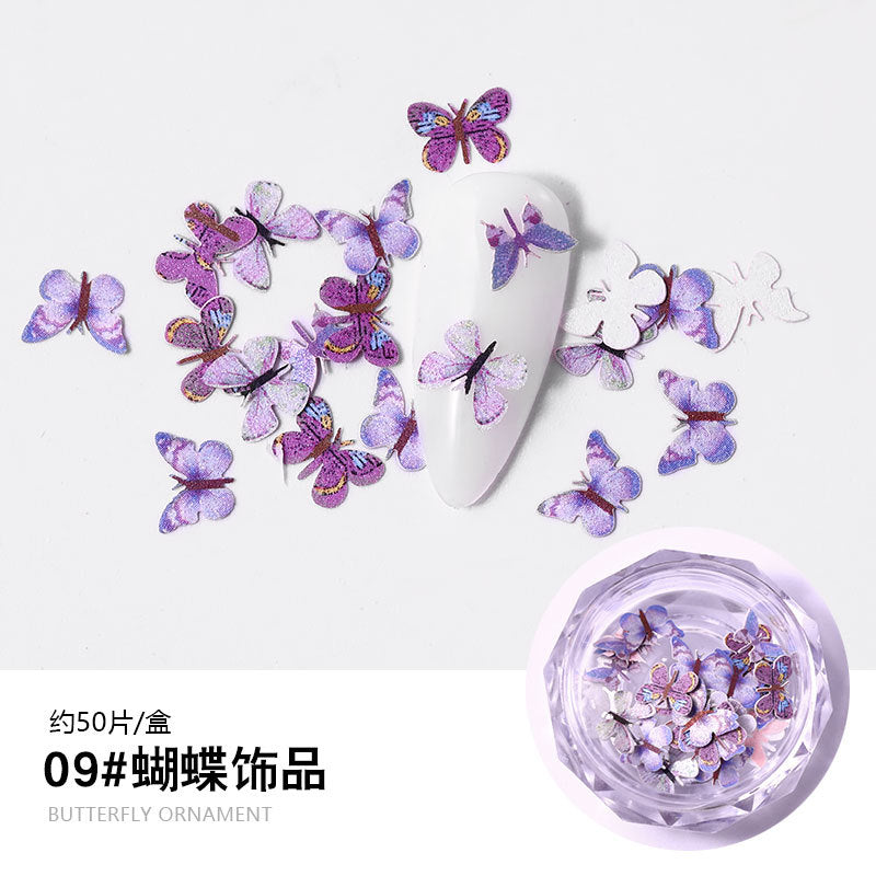 FDMC016 Hot selling nail wood pulp, pure handmade three-dimensional mini nail butterfly