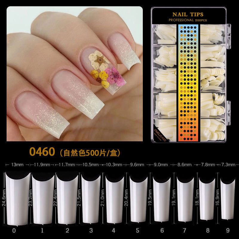 FTMA004 Cross-border No Trace C Arc Free Carving Frosted Nails Extended Patch Nail Art Frosted Trapezoidal Nails 500 Pieces