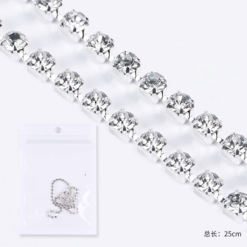 FDMD002 Nail Art Chain Jewelry, Pearl New Alloy Nail Art Decoration Chain, Nail Metal Decoration