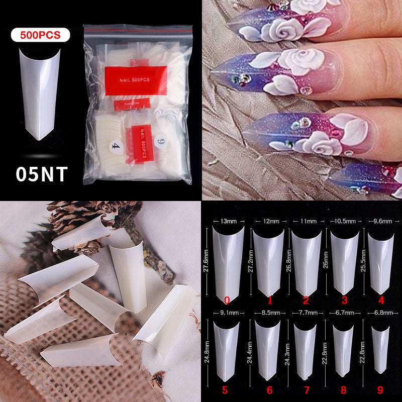 FTMC001 Manicure nails, French tip nails, full and half nails, ballet nails, fake nails