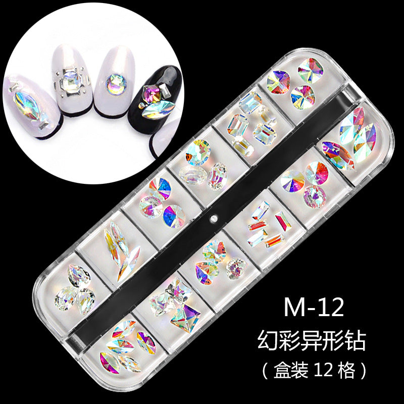 FDMC009 Hot Nail Sequins, Nail Gold and Silver Glitter, Heart Butterfly Patch Set