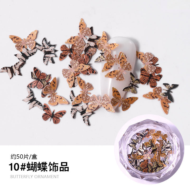 FDMC016 Hot selling nail wood pulp, pure handmade three-dimensional mini nail butterfly