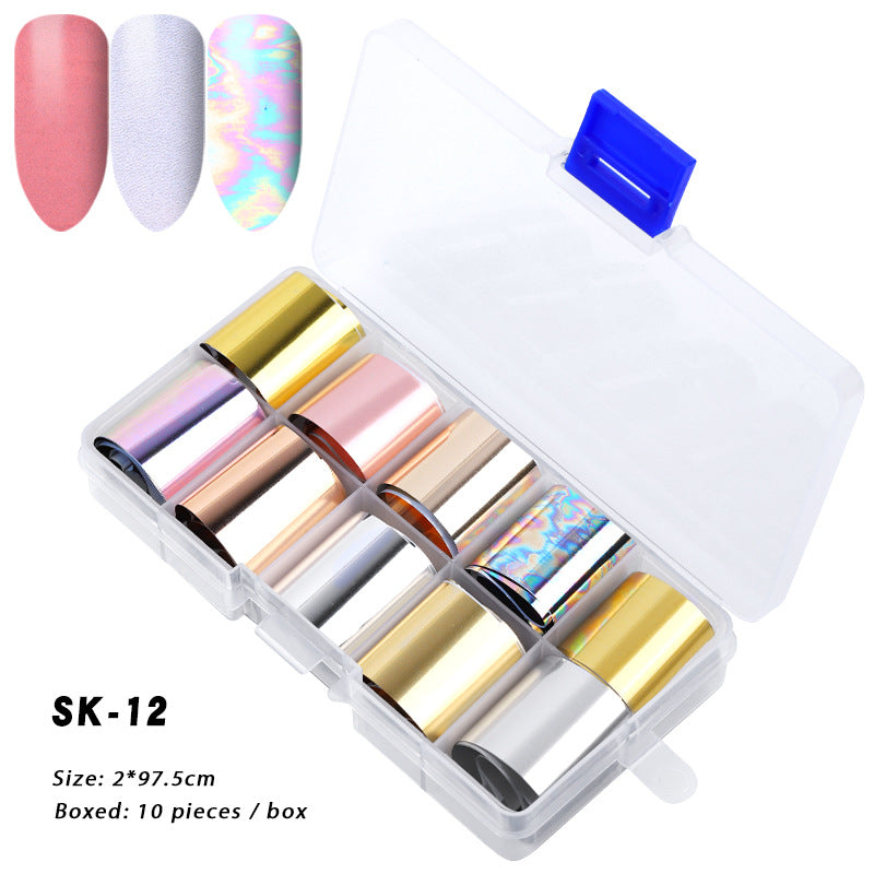 FSMA007 Manicure starry sky sticker box, starry sky nail sticker transfer paper, colorful laser starry sky paper 120*2.5