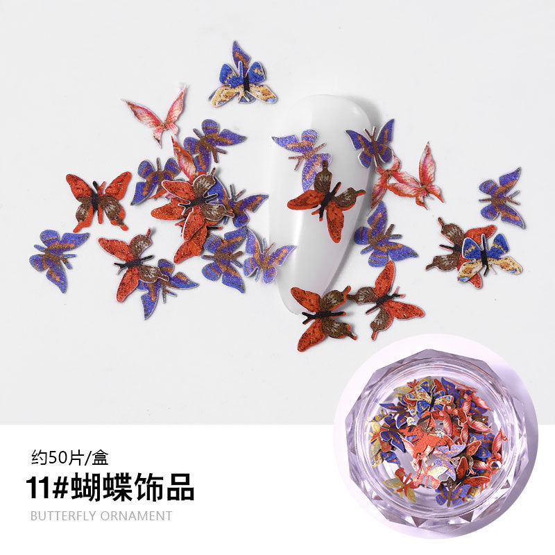 FDMC016 Hot selling nail wood pulp, pure handmade three-dimensional mini nail butterfly