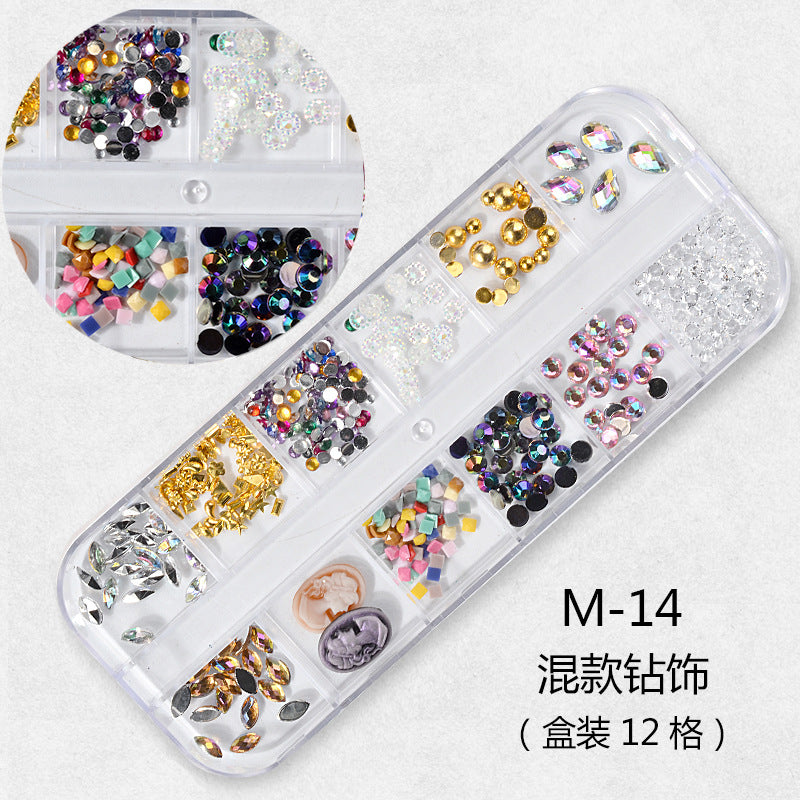 FDMC009 Hot Nail Sequins, Nail Gold and Silver Glitter, Heart Butterfly Patch Set