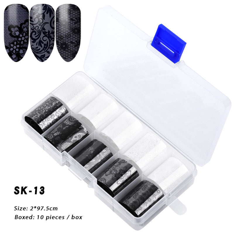 FSMA007 Manicure starry sky sticker box, starry sky nail sticker transfer paper, colorful laser starry sky paper 120*2.5