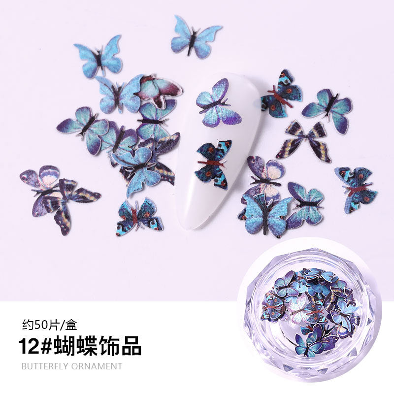 FDMC016 Hot selling nail wood pulp, pure handmade three-dimensional mini nail butterfly
