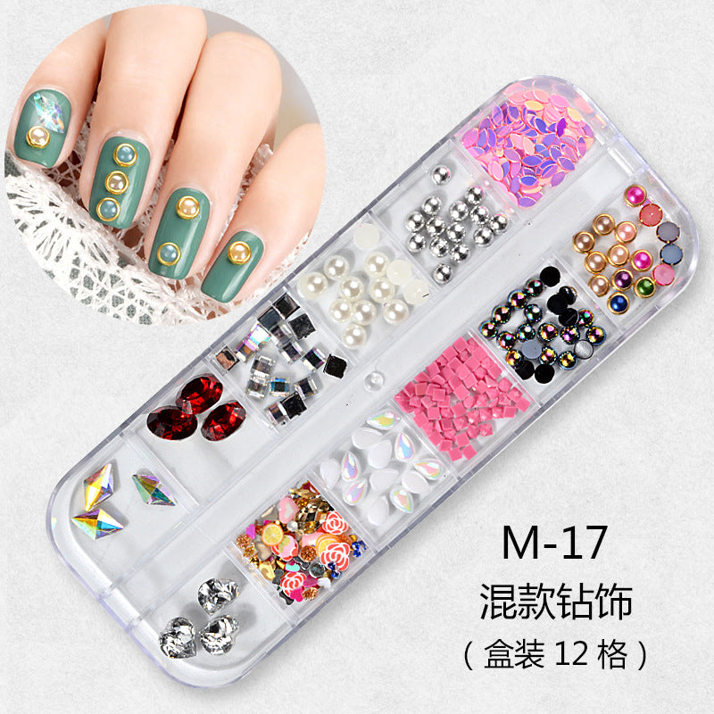 FDMC009 Hot Nail Sequins, Nail Gold and Silver Glitter, Heart Butterfly Patch Set