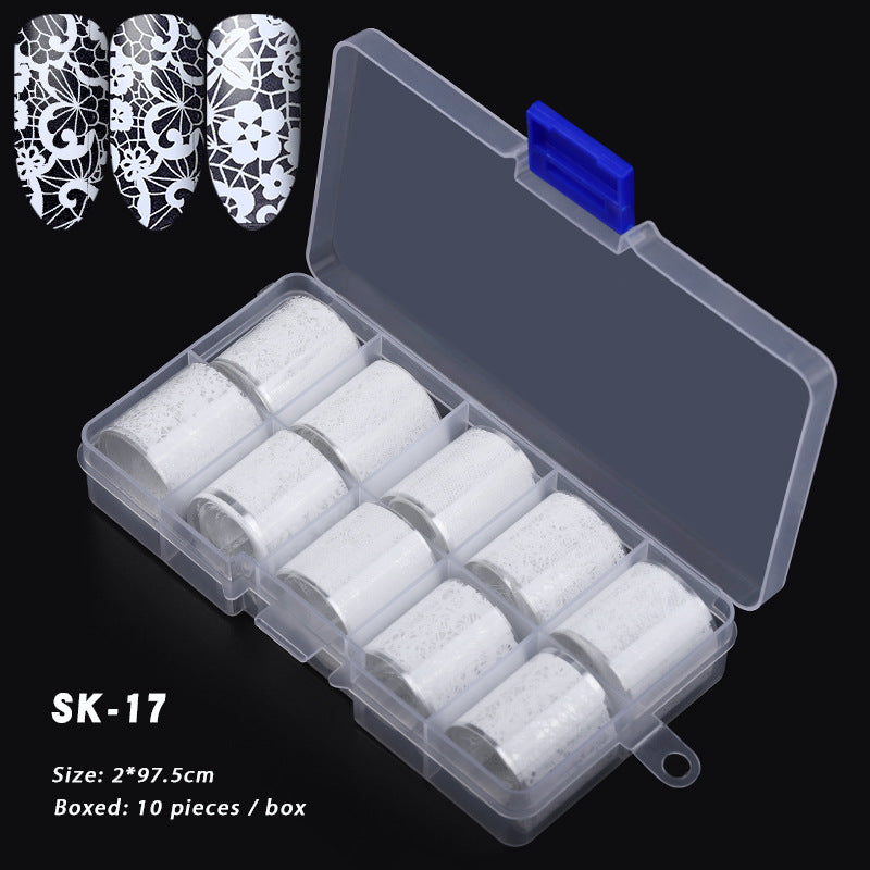 FSMA007 Manicure starry sky sticker box, starry sky nail sticker transfer paper, colorful laser starry sky paper 120*2.5