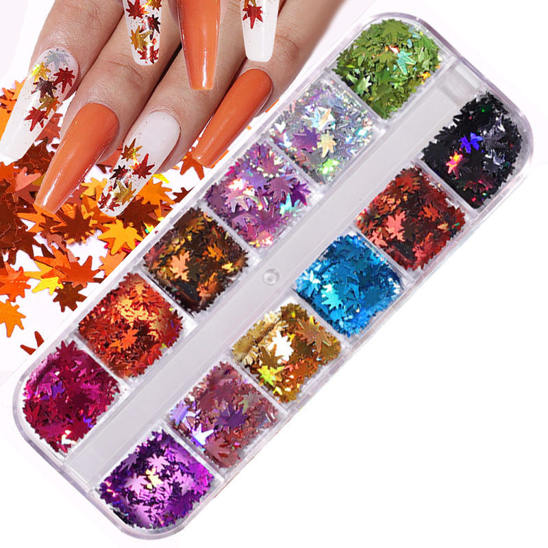FDMD017 Hot Selling Nail Art Sequins, Heart Laser Symphony Butterfly Fluorescent Luminous Sequins, Boxed