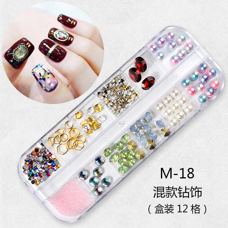 FDMC009 Hot Nail Sequins, Nail Gold and Silver Glitter, Heart Butterfly Patch Set