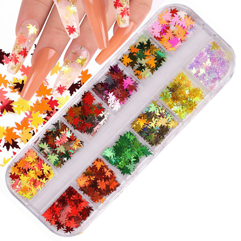 FDMD017 Hot Selling Nail Art Sequins, Heart Laser Symphony Butterfly Fluorescent Luminous Sequins, Boxed