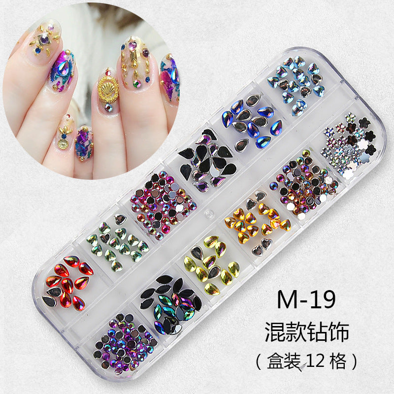 FDMC009 Hot Nail Sequins, Nail Gold and Silver Glitter, Heart Butterfly Patch Set