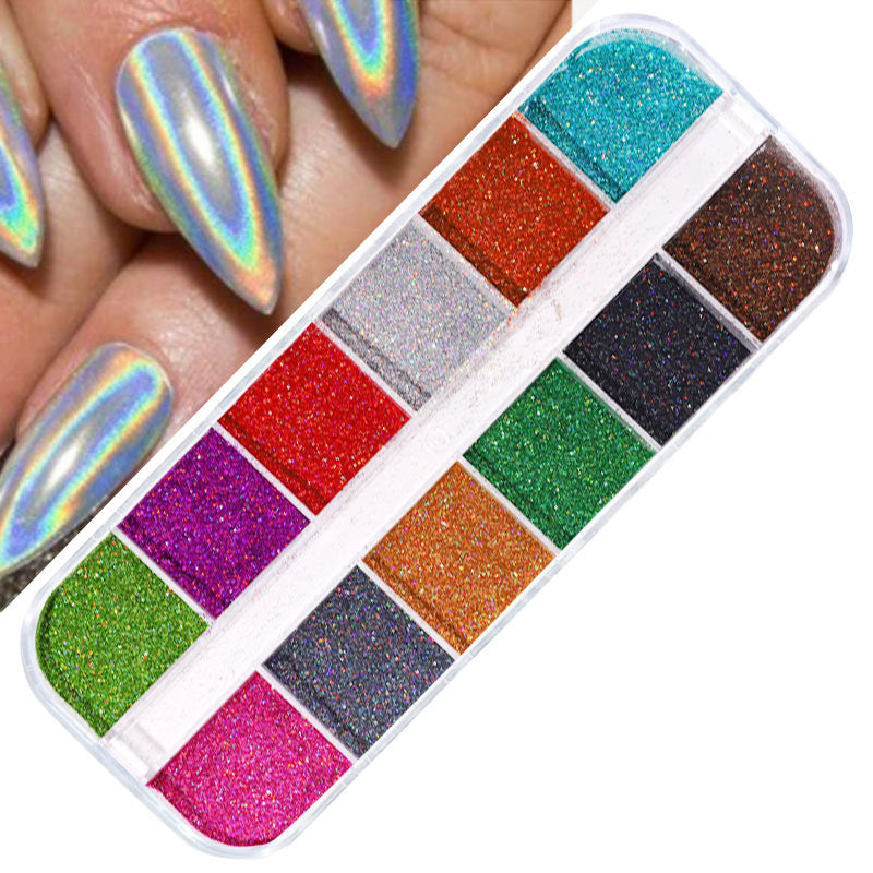 FDMD017 Hot Selling Nail Art Sequins, Heart Laser Symphony Butterfly Fluorescent Luminous Sequins, Boxed