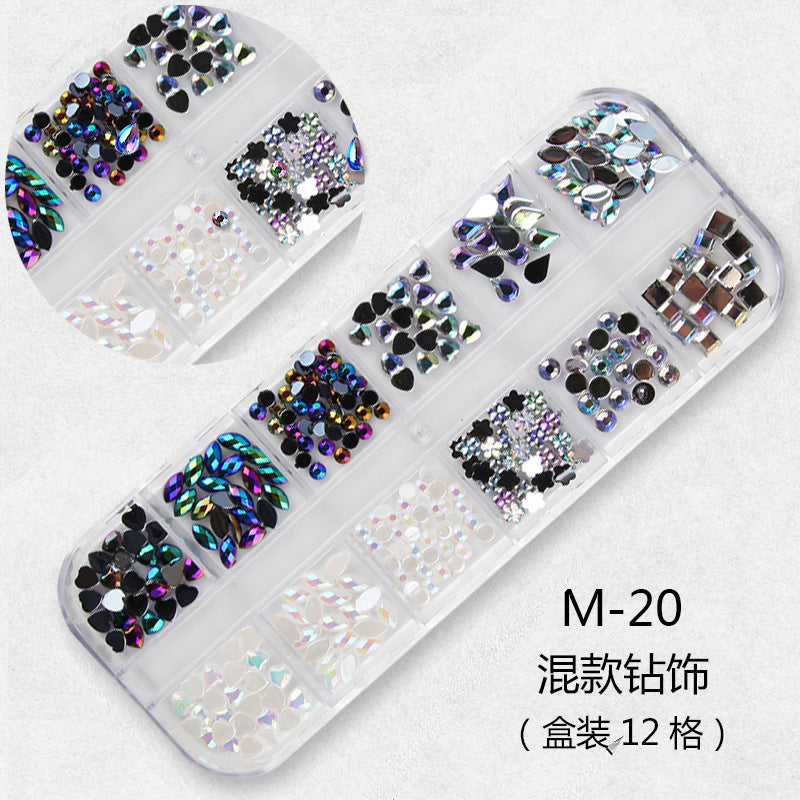FDMC009 Hot Nail Sequins, Nail Gold and Silver Glitter, Heart Butterfly Patch Set