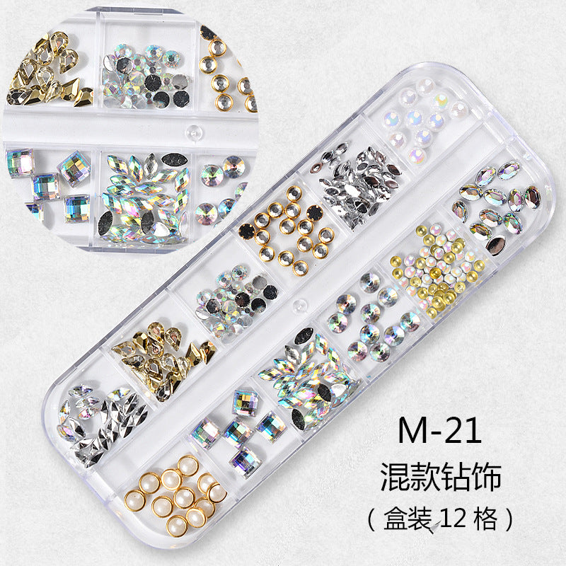 FDMC009 Hot Nail Sequins, Nail Gold and Silver Glitter, Heart Butterfly Patch Set