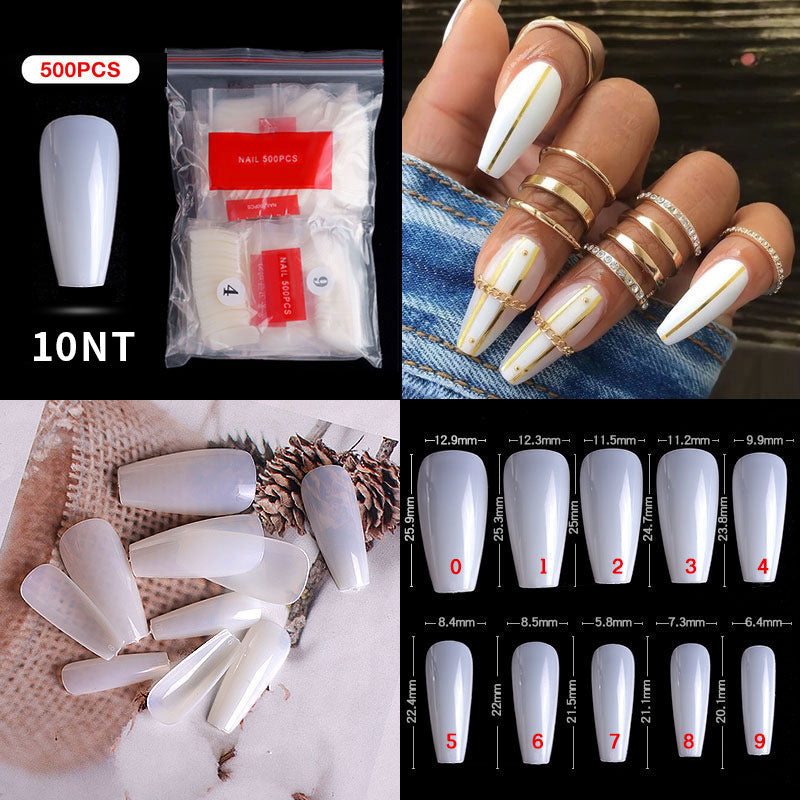 FTMC001 Manicure nails, French tip nails, full and half nails, ballet nails, fake nails