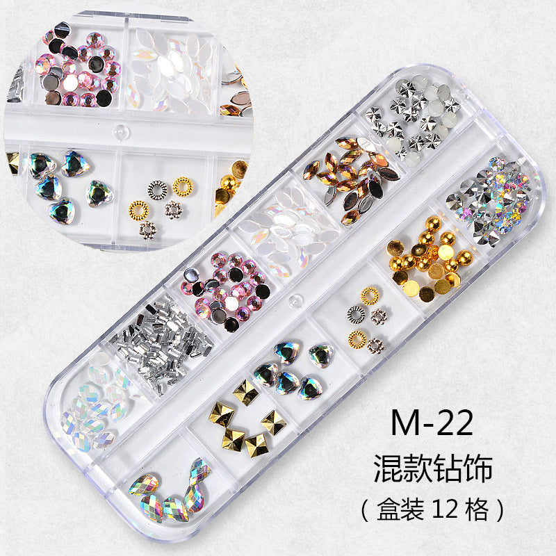 FDMC009 Hot Nail Sequins, Nail Gold and Silver Glitter, Heart Butterfly Patch Set