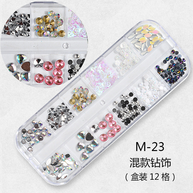 FDMC009 Hot Nail Sequins, Nail Gold and Silver Glitter, Heart Butterfly Patch Set