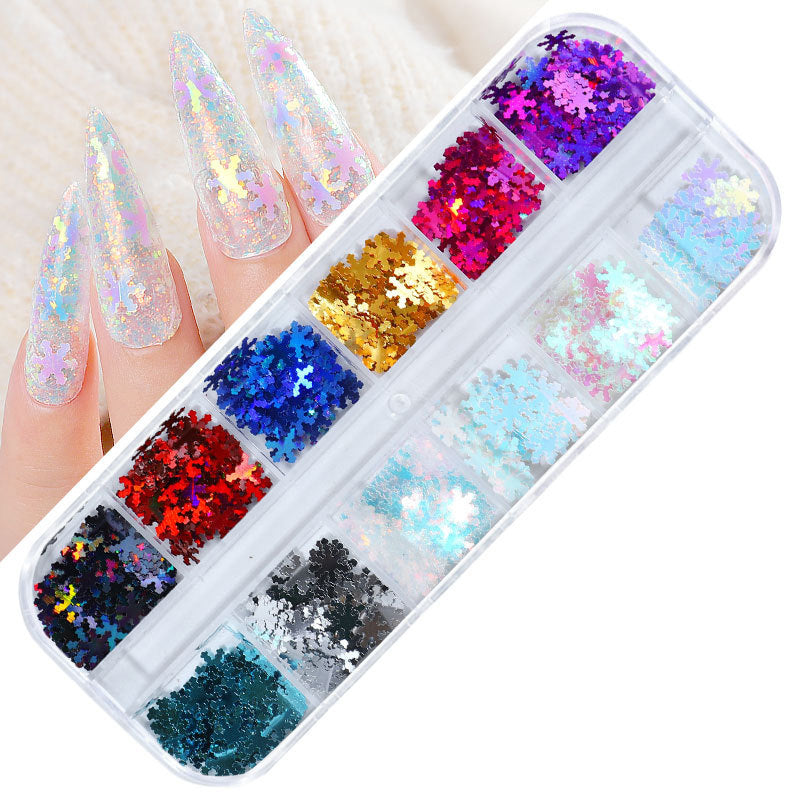 FDMD017 Hot Selling Nail Art Sequins, Heart Laser Symphony Butterfly Fluorescent Luminous Sequins, Boxed