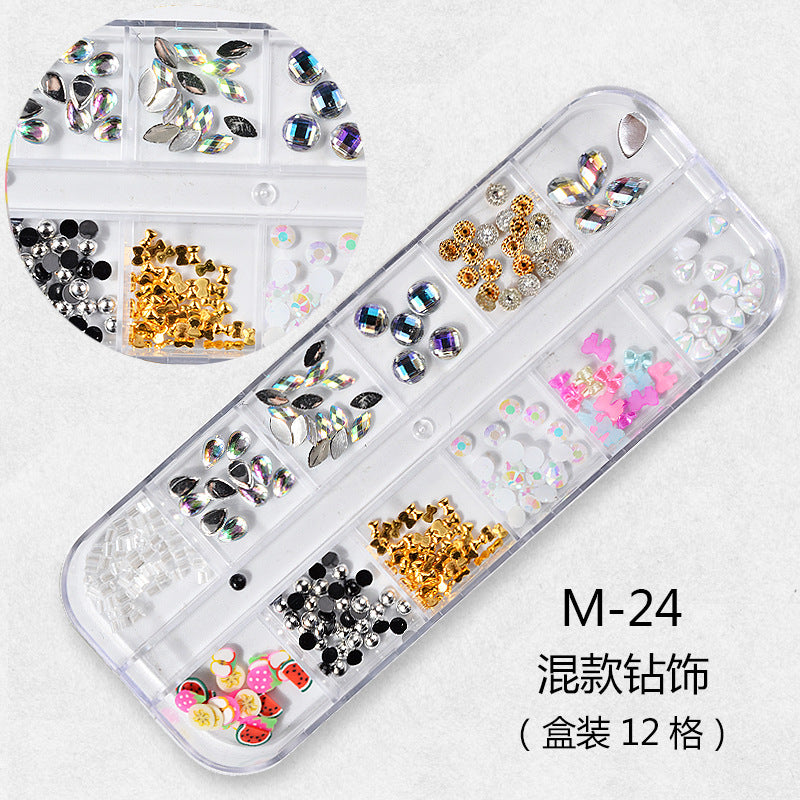 FDMC009 Hot Nail Sequins, Nail Gold and Silver Glitter, Heart Butterfly Patch Set