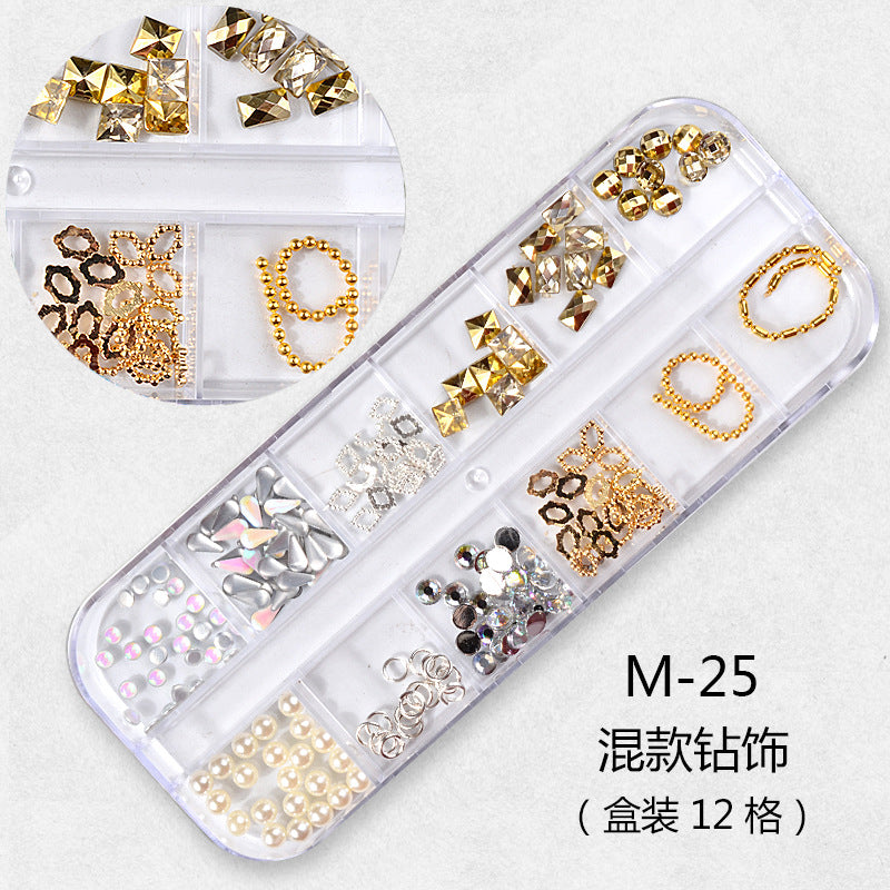 FDMC009 Hot Nail Sequins, Nail Gold and Silver Glitter, Heart Butterfly Patch Set