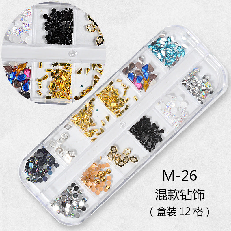 FDMC009 Hot Nail Sequins, Nail Gold and Silver Glitter, Heart Butterfly Patch Set