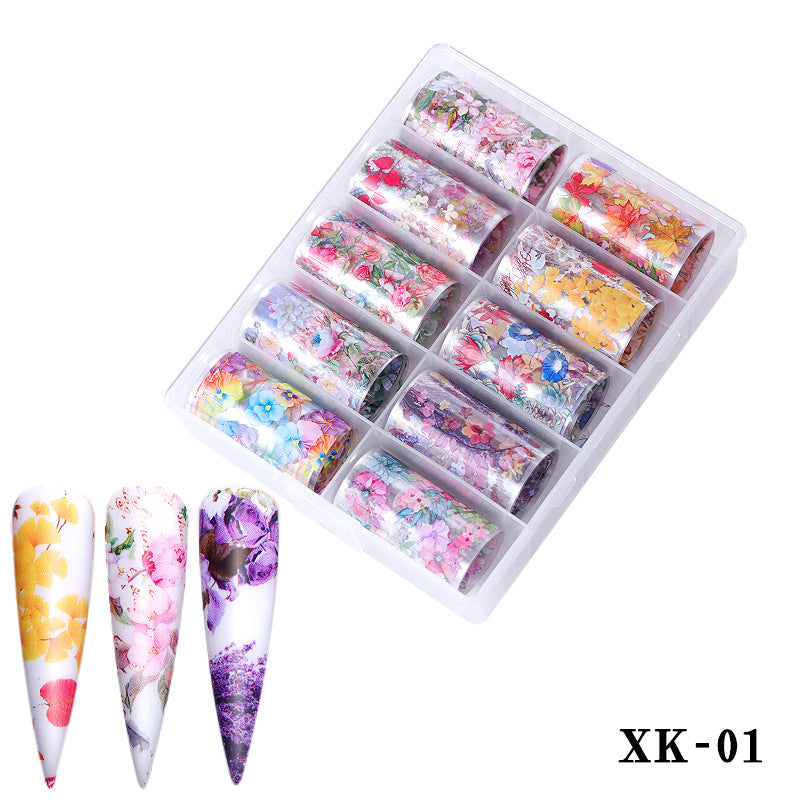 FSMA005 New nail supplies, transfer stickers, star paper, Tibetan style, colorful laser