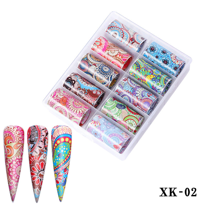 FSMA005 New nail supplies, transfer stickers, star paper, Tibetan style, colorful laser
