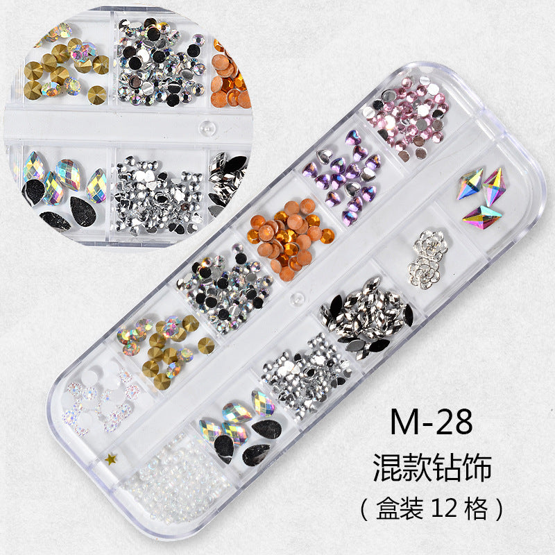 FDMC009 Hot Nail Sequins, Nail Gold and Silver Glitter, Heart Butterfly Patch Set