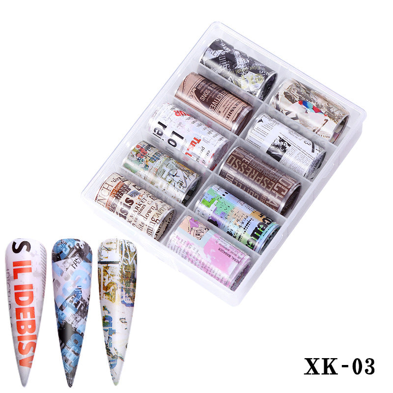 FSMA005 New nail supplies, transfer stickers, star paper, Tibetan style, colorful laser