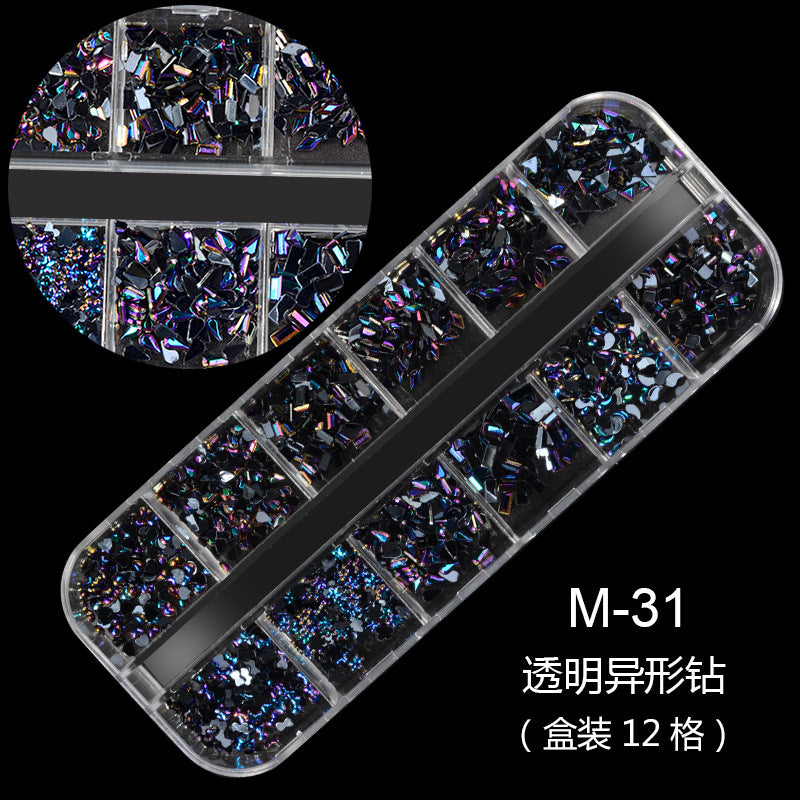 FDMC009 Hot Nail Sequins, Nail Gold and Silver Glitter, Heart Butterfly Patch Set