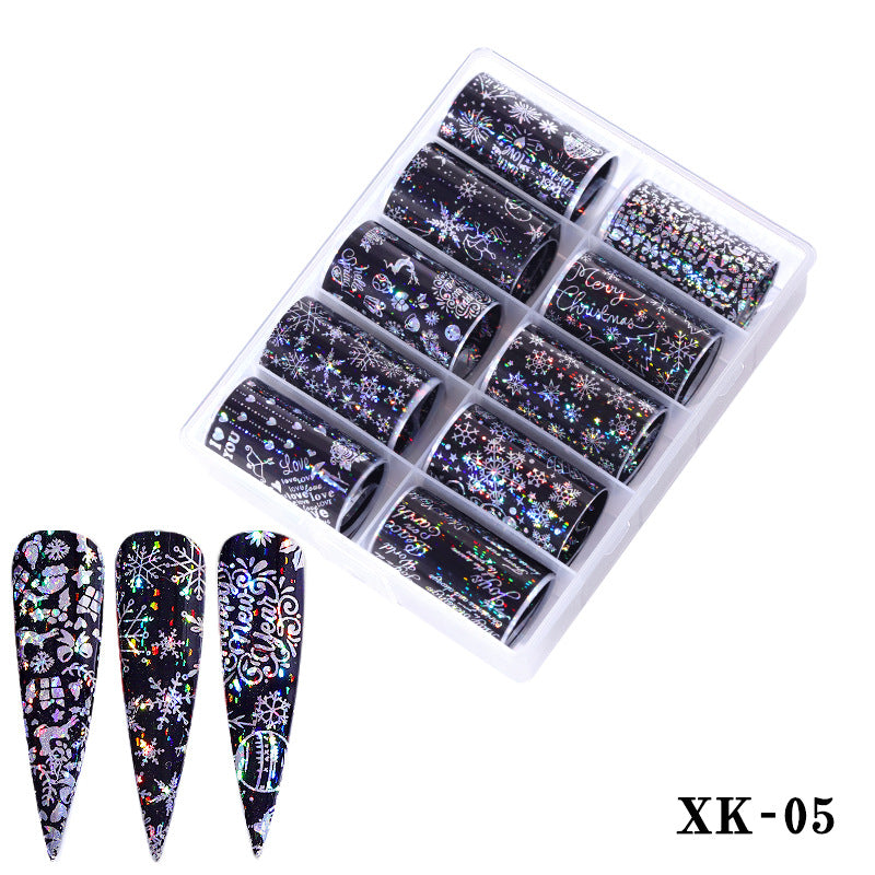 FSMA005 New nail supplies, transfer stickers, star paper, Tibetan style, colorful laser