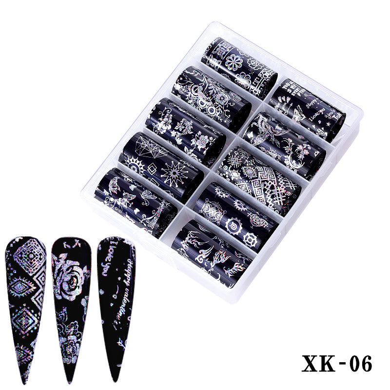FSMA005 New nail supplies, transfer stickers, star paper, Tibetan style, colorful laser