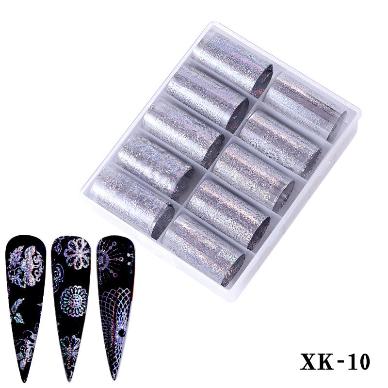 FSMA005 New nail supplies, transfer stickers, star paper, Tibetan style, colorful laser