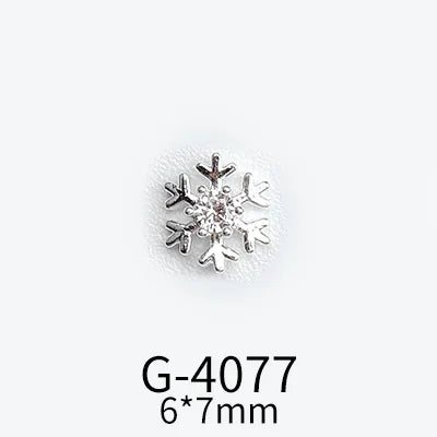 CHS015  Christmas Nail Art Zircon Charms 3D Snowflake Nail Glitter Sticker Supplies Accessories Shiny Xtmas Nail Rhinestones Jewelry