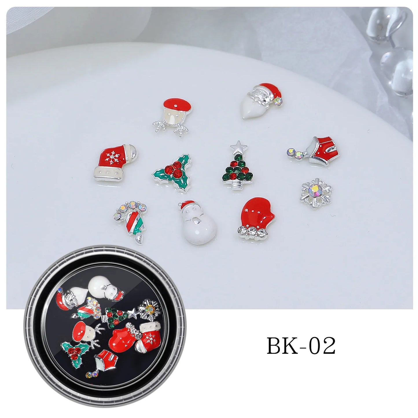 CHS001  Alloy Christmas Mix Shapes Christmas Metal Charm Nail art Decoration Wheel 3D Nail Jewelry Accessories