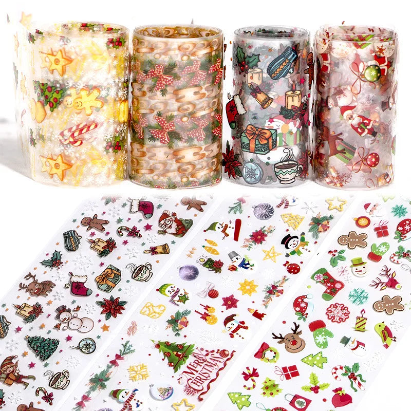 CHS016  Set of 10pcs christmas Nail Foil (10 colors) transfer Paper Decals Nail Art Transfer Sticker Halloween Nail Tool