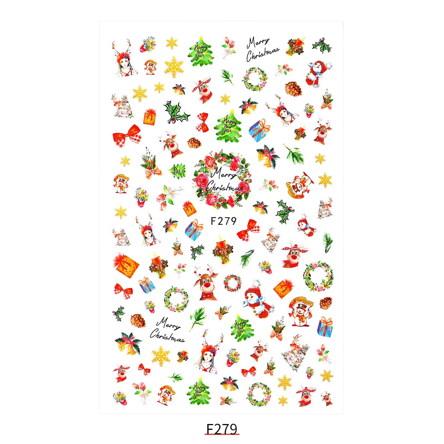 CHS017 New Halloween Nail Sticker Christmas Santa Nail Art 3D Sticker