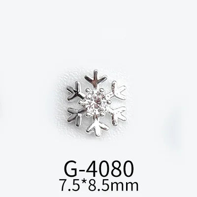 CHS015  Christmas Nail Art Zircon Charms 3D Snowflake Nail Glitter Sticker Supplies Accessories Shiny Xtmas Nail Rhinestones Jewelry