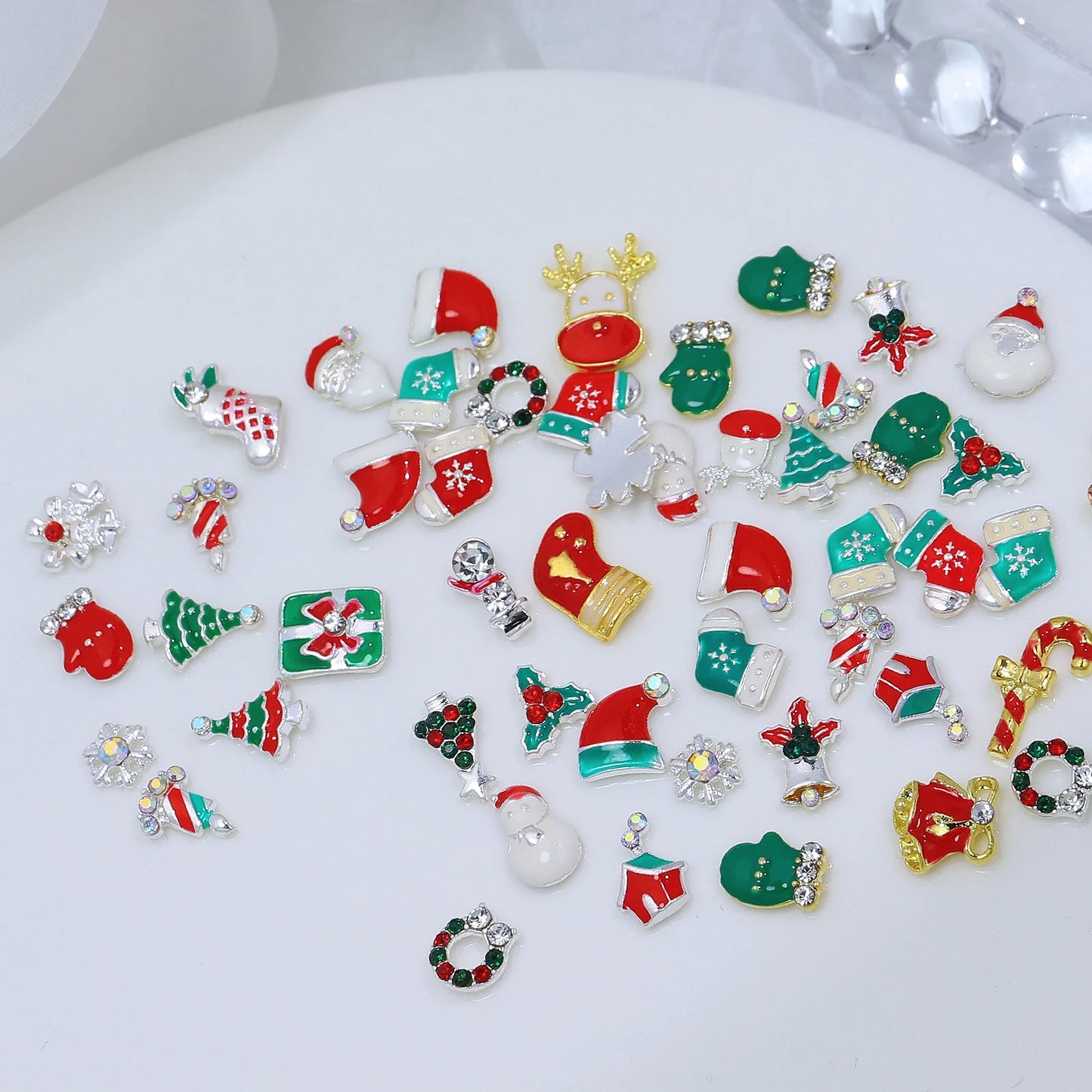 CHS001  Alloy Christmas Mix Shapes Christmas Metal Charm Nail art Decoration Wheel 3D Nail Jewelry Accessories