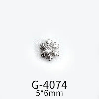 CHS015  Christmas Nail Art Zircon Charms 3D Snowflake Nail Glitter Sticker Supplies Accessories Shiny Xtmas Nail Rhinestones Jewelry