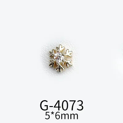 CHS015  Christmas Nail Art Zircon Charms 3D Snowflake Nail Glitter Sticker Supplies Accessories Shiny Xtmas Nail Rhinestones Jewelry