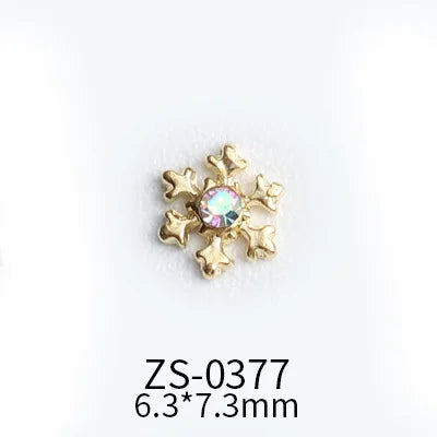 CHS018  Wholesale Christmas Snowflake series AB diamond white diamond nail jewelry