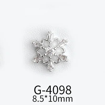 CHS015  Christmas Nail Art Zircon Charms 3D Snowflake Nail Glitter Sticker Supplies Accessories Shiny Xtmas Nail Rhinestones Jewelry