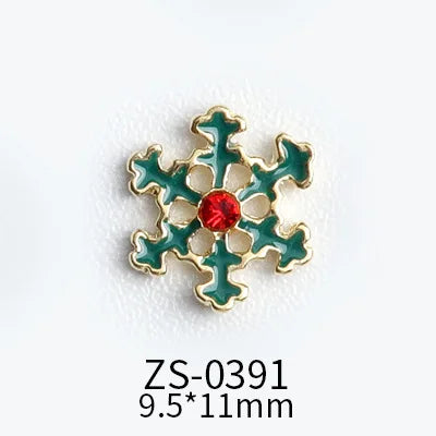 CHS018  Wholesale Christmas Snowflake series AB diamond white diamond nail jewelry